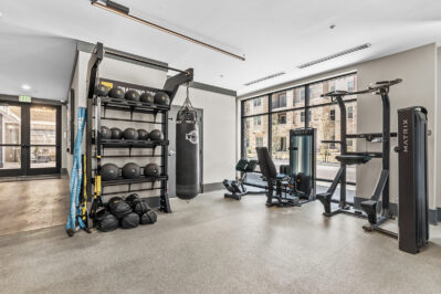 Gym with fitness equipment
