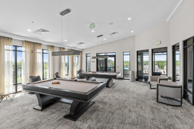 Interior lounge with pool table