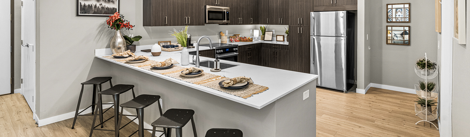 Furnished apartment kitchen