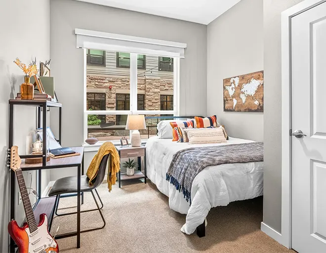 furnished apartment bedroom